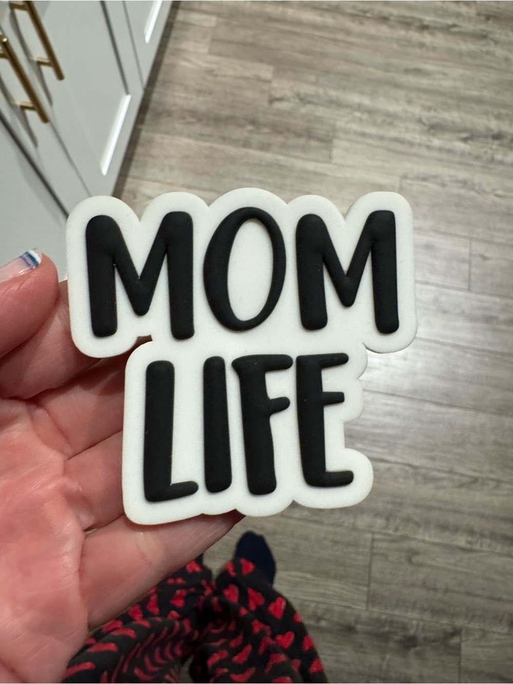MOM LIFE jibbitz - Black on White